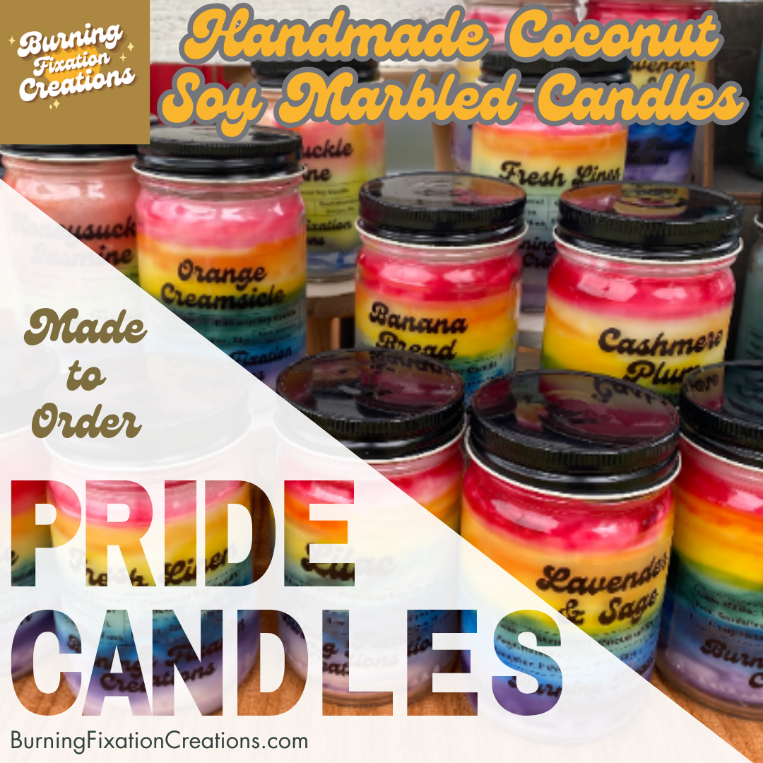 Rainbow Pride Marbled Candles