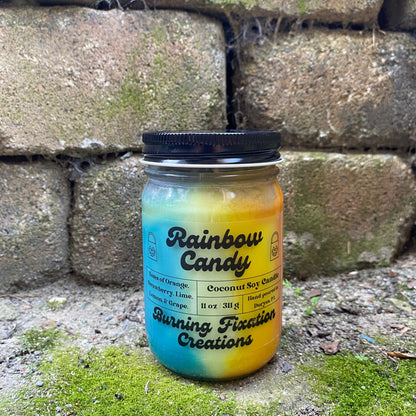 Rainbow Candy Marbled Candle