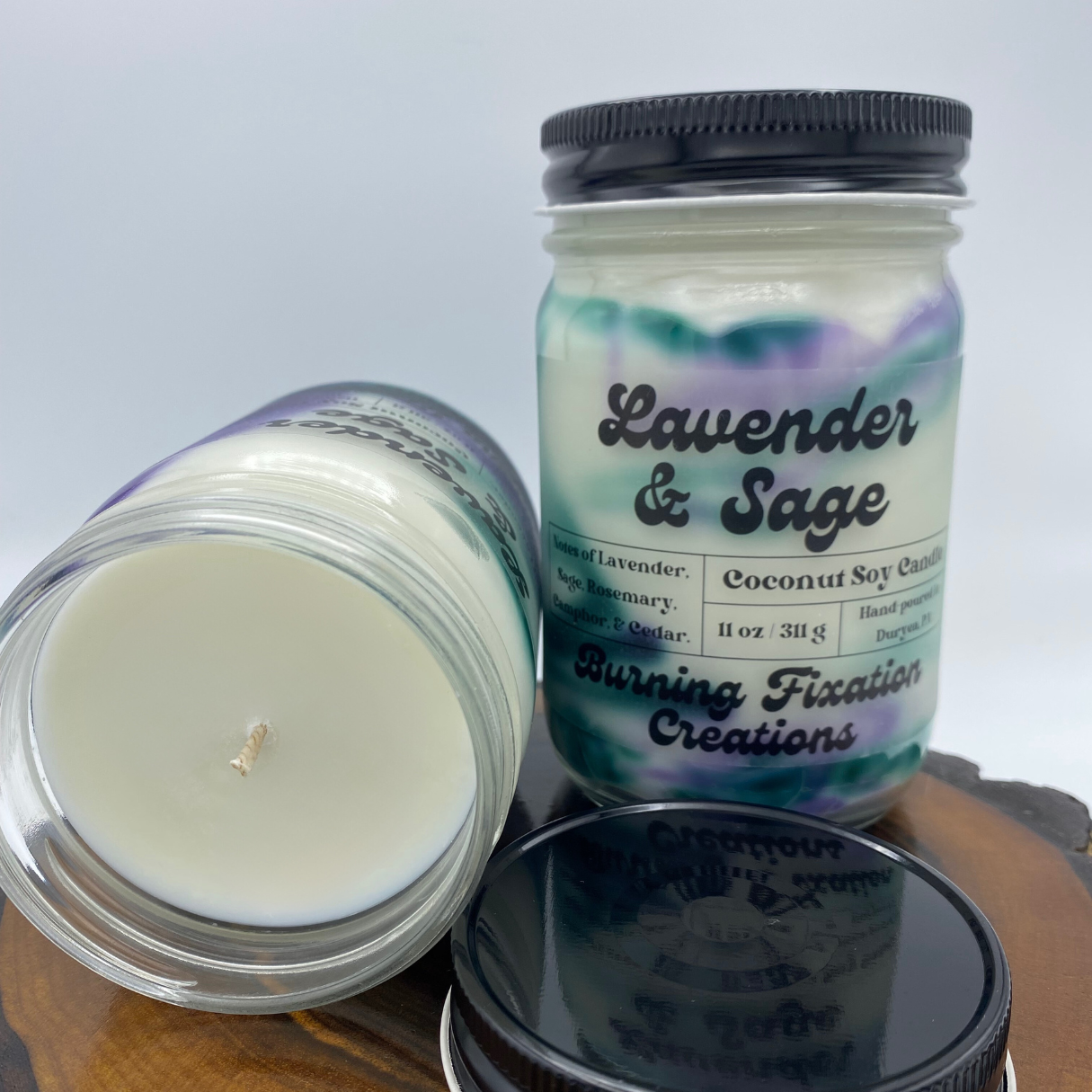 Lavender & Sage Marbled Candle