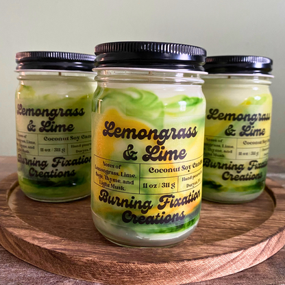 Lemongrass & Lime Marbled Coconut Soy Candle