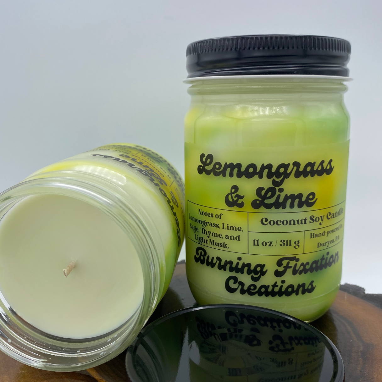 Lemongrass & Lime Marbled Coconut Soy Candle