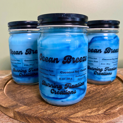 Ocean Breeze Marbled Coconut Soy Candle