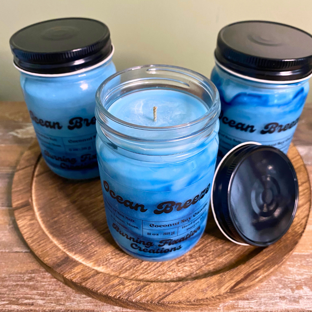 Ocean Breeze Marbled Coconut Soy Candle