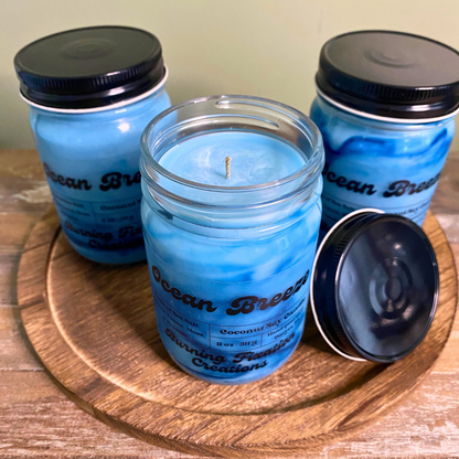 Ocean Breeze Marbled Coconut Soy Candle