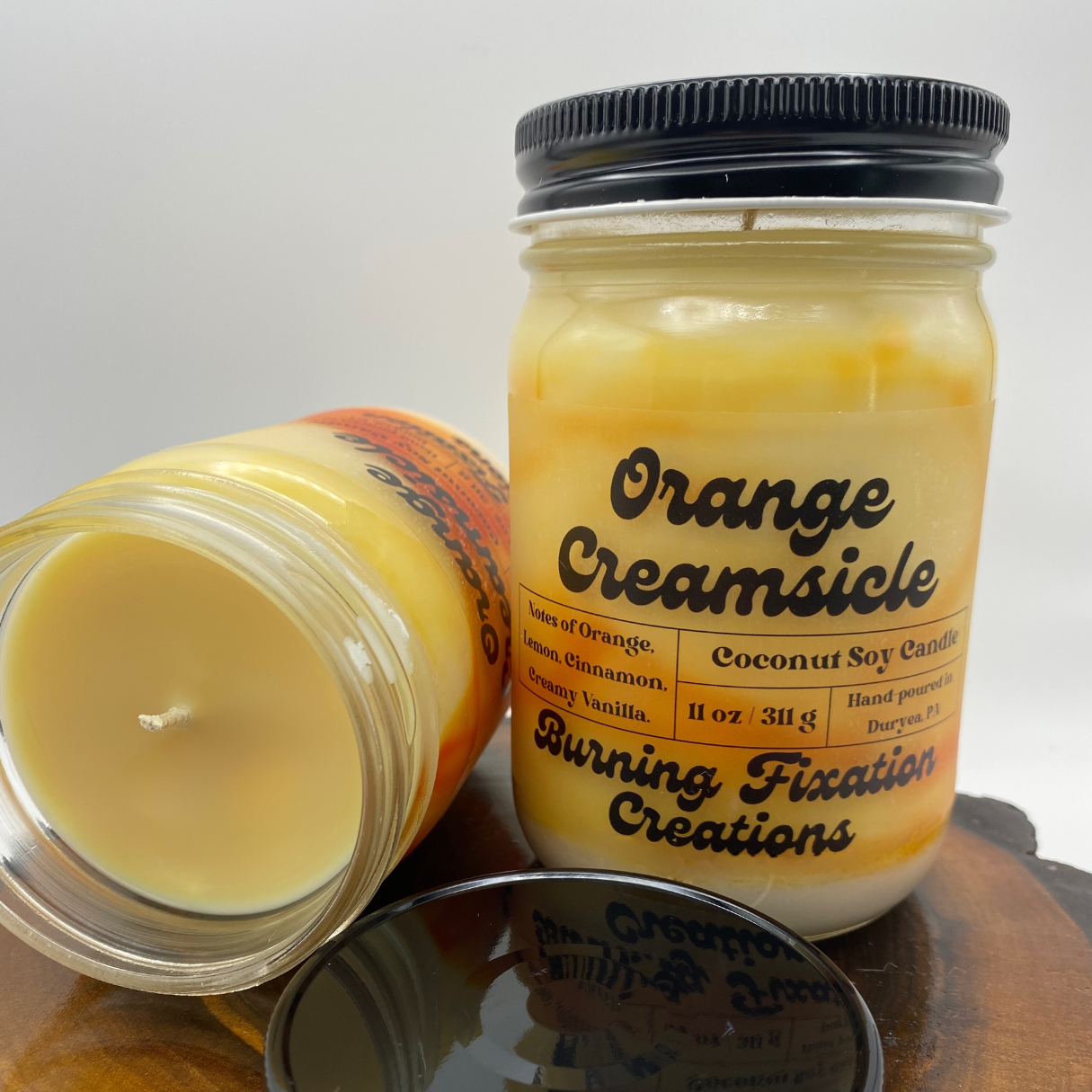 Orange Creamsicle Marbled Coconut Soy Candle