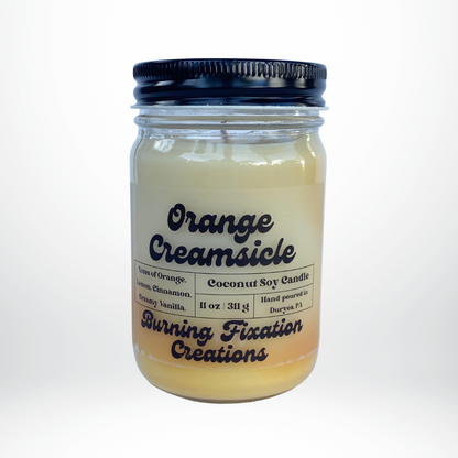 Orange Creamsicle Marbled Coconut Soy Candle