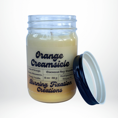 Orange Creamsicle Marbled Coconut Soy Candle