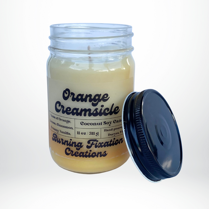 Orange Creamsicle Marbled Coconut Soy Candle