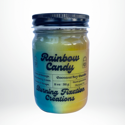 Rainbow Candy Marbled Candle